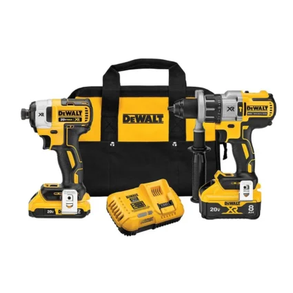 DEWALT 20V MAX POWER DETECT XR 1/2In Hammer Drill/Driver & Impact Driver Kit