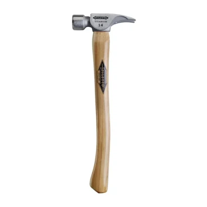 Stiletto 14 oz Titanium Milled Face Hammer with 18 in. Curved Hickory Handle